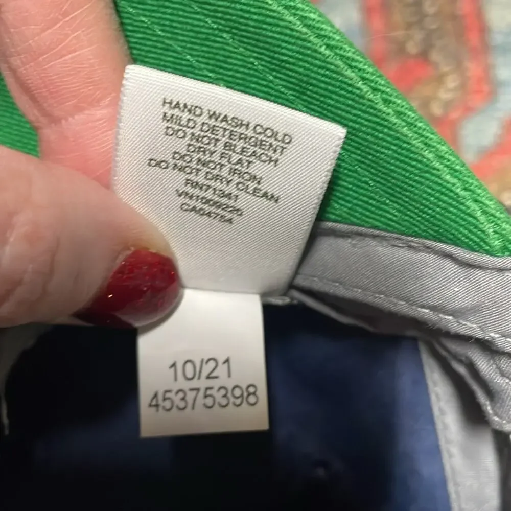 LL Bean Trucker Hat Adjustable Green Blue Youth